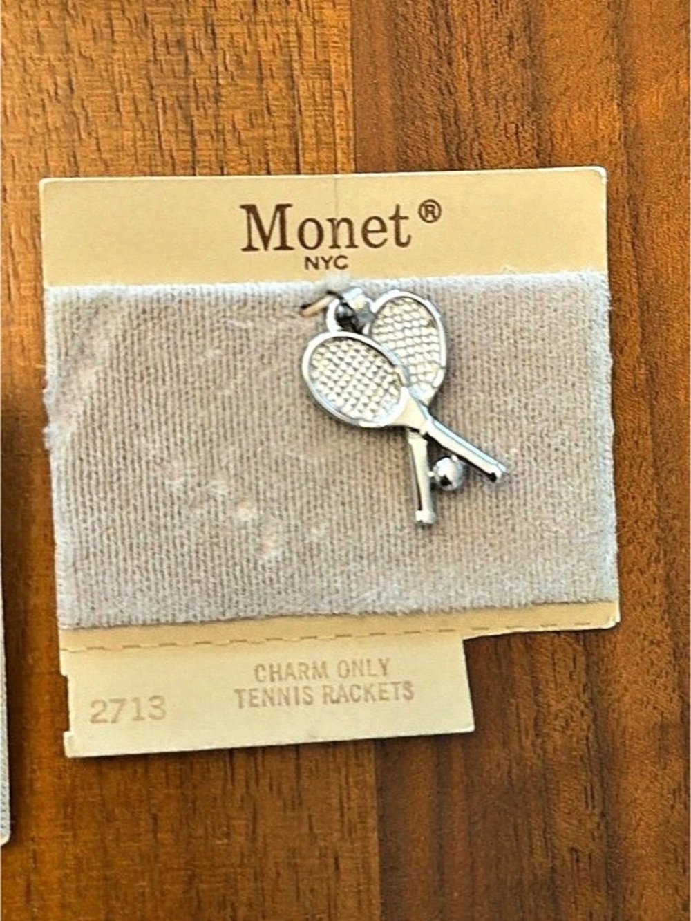 Monet Tennis Rackets Charm and Dog Charm